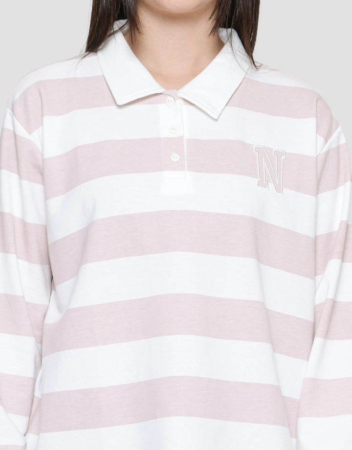 Nevada Stripe Polo Neck Women's Sweater