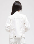 Nevada Jacket Denim With  Front Pocket And Brown Contrast Stitch