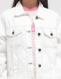 Nevada Jacket Denim With  Front Pocket And Brown Contrast Stitch