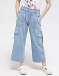 Nevada Denim Long Pants Wide Leg With Cargo Pocket
