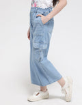 Nevada Denim Long Pants Wide Leg With Cargo Pocket