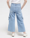 Nevada Denim Long Pants Wide Leg With Cargo Pocket