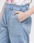 Nevada Denim Long Pants Wide Leg With Cargo Pocket