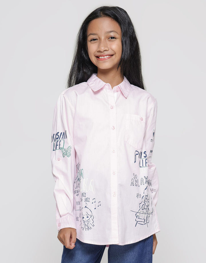 Nevada  Print Wording So Relax Kemeja Blouse Anak Perempuan