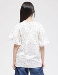 Nevada Short Sleeve Shirt Flowers With Balloon Sleeves