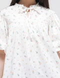 Nevada Short Sleeve Shirt Flowers With Balloon Sleeves