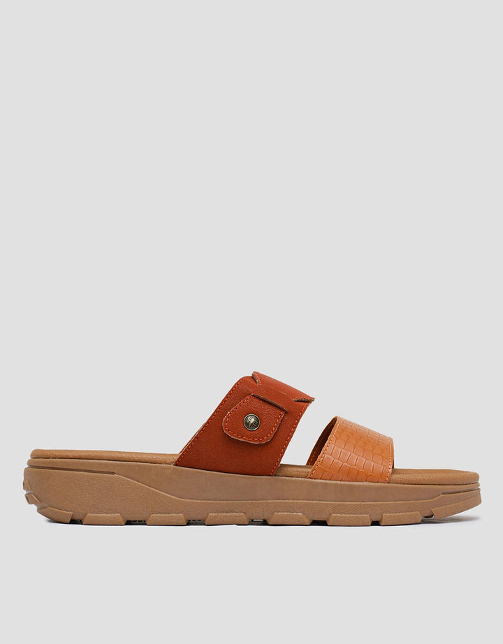 Triset Animal Skin Pattern Strap Sandal Flat Wanita