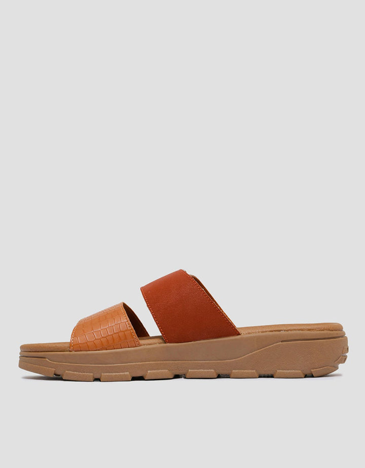 Triset Animal Skin Pattern Strap Sandal Flat Wanita