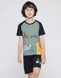 Little M Set T-Shirt Raglan Hello World