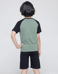 Little M Set T-Shirt Raglan Hello World
