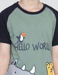 Little M Set T-Shirt Raglan Hello World