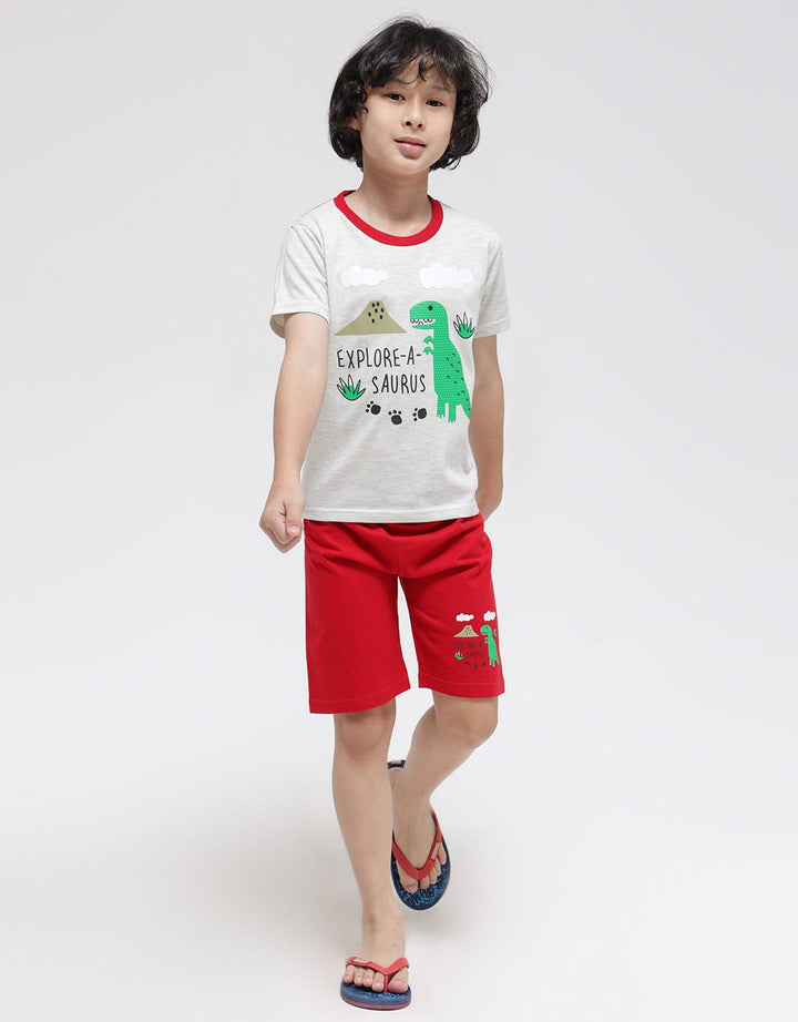 Little M Pakaian Setelan Print Dino Explorer