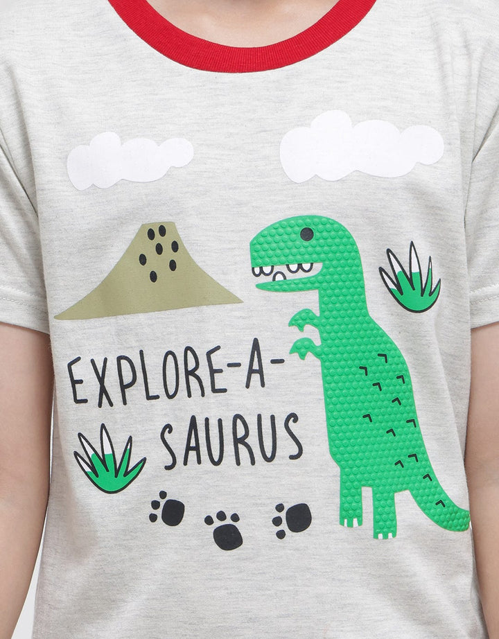 Little M Pakaian Setelan Print Dino Explorer