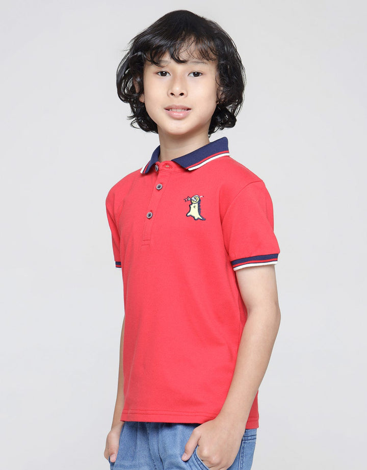 Little M Short Sleeve Polo Shirt Dino