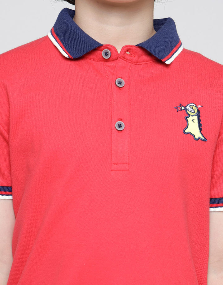 Little M Short Sleeve Polo Shirt Dino