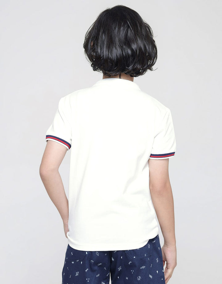 Little M Short Sleeve Shirt Henley Lacoste Rocket Rib