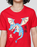 Little M Dragon CNY Print Kaos Anak Laki-laki