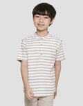 Little M Seasonal Texture Stripe Kemeja Anak Laki-Laki