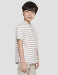 Little M Seasonal Texture Stripe Kemeja Anak Laki-Laki