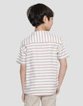 Little M Seasonal Texture Stripe Kemeja Anak Laki-Laki