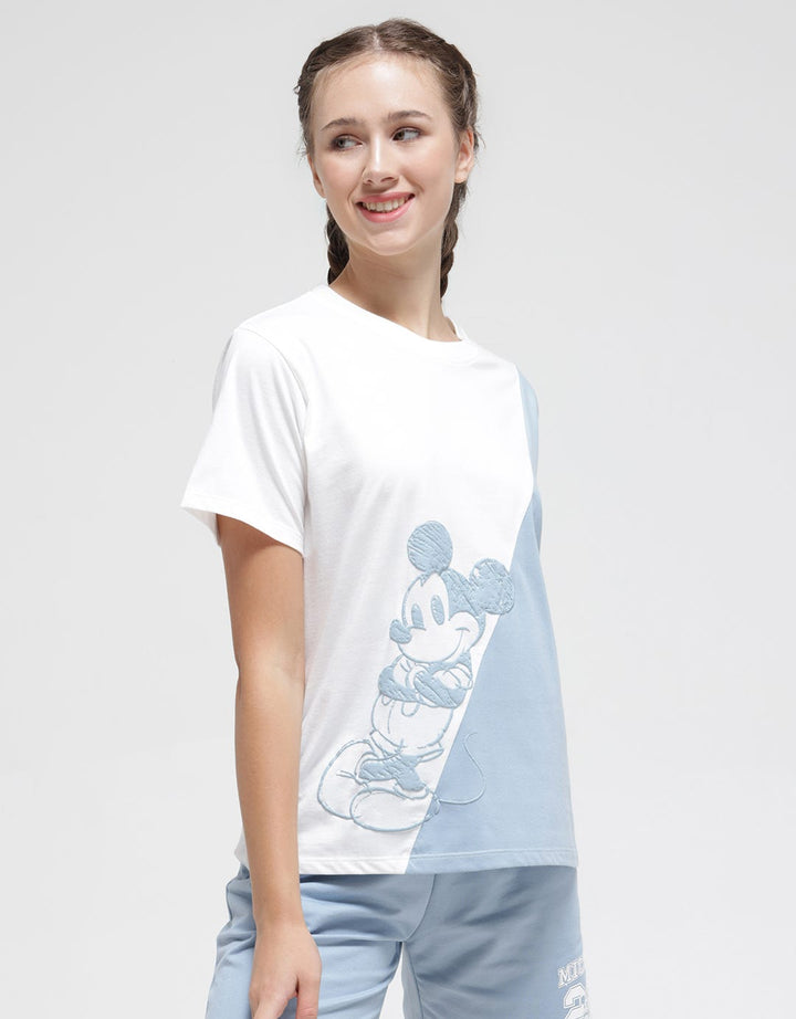 Disney Short Sleeve T-Shirt Mickey Print 2Tone