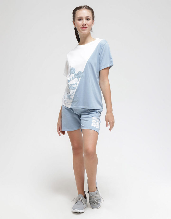 Disney Short Sleeve T-Shirt Mickey Print 2Tone