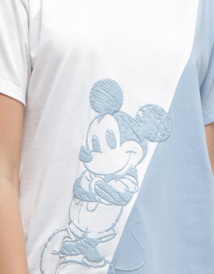 Disney Short Sleeve T-Shirt Mickey Print 2Tone