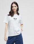 Disney Mickey Stripe Kaos Wanita