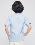 Little M Short Sleeve Shirt Bahan Stripe