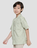 Little M Texture Dobby Yd Shaie5 Kemeja Koko Casual Anak Laki-Laki