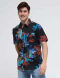 Walrus Kemeja Studio Leaf Print Front Pocket