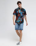 Walrus Kemeja Studio Leaf Print Front Pocket