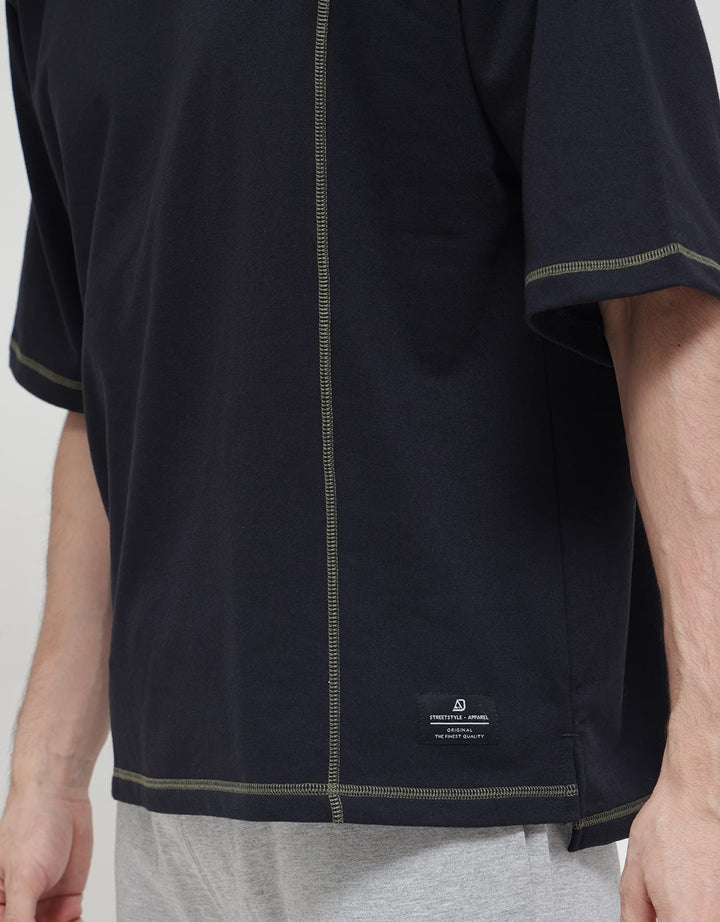 American Jeans Short Sleeve T-Shirt Oversized Contrast Stitch