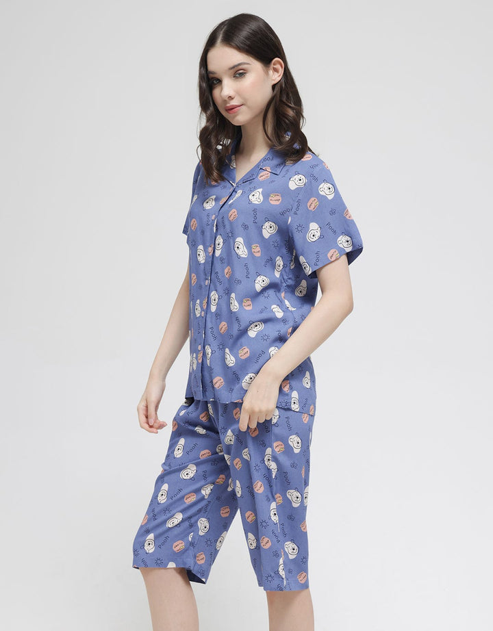 Disney Short Sleeve Pyjama Capri Pooh Honey Rayon