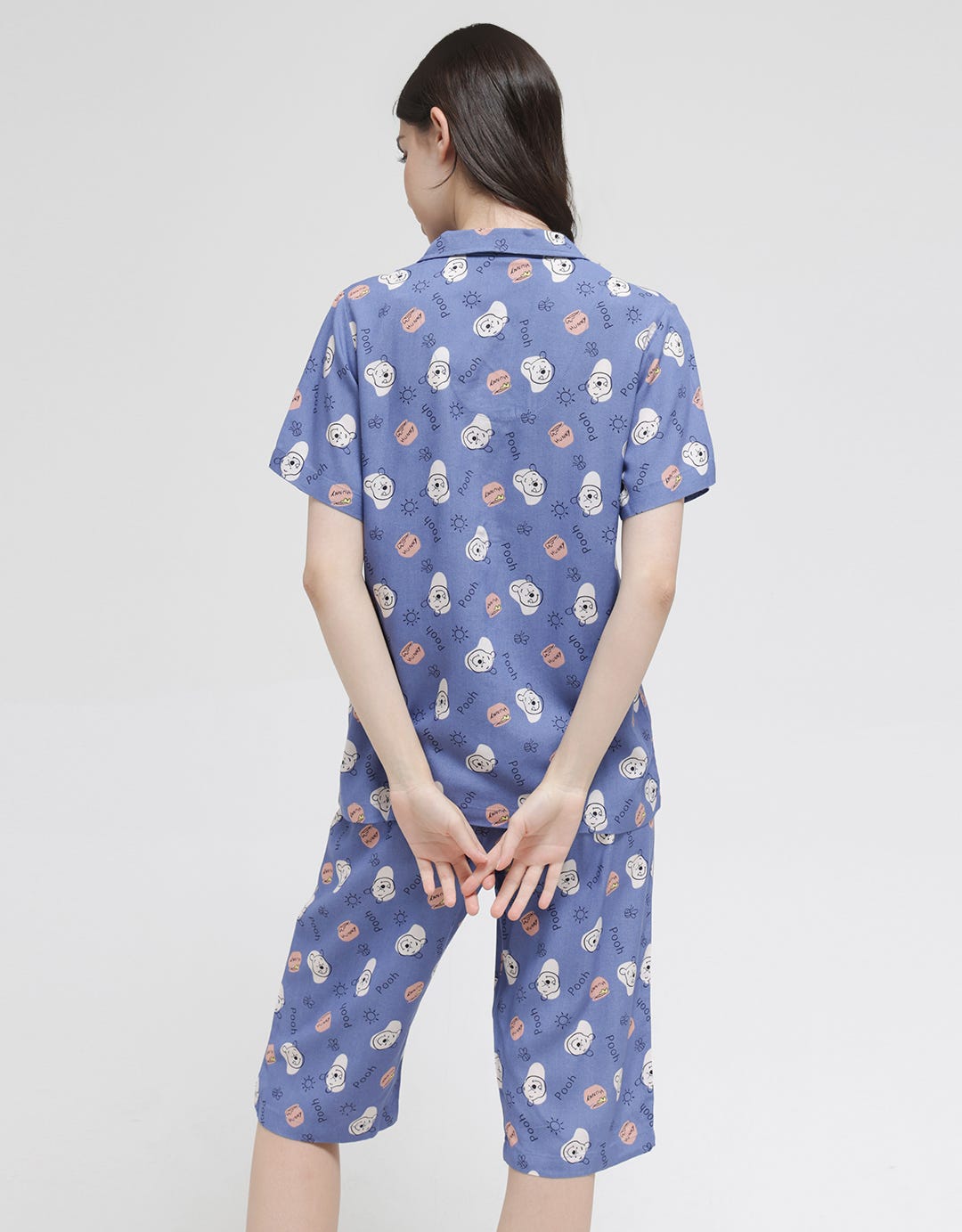 Disney Short Sleeve Pyjama Capri Pooh Honey Rayon