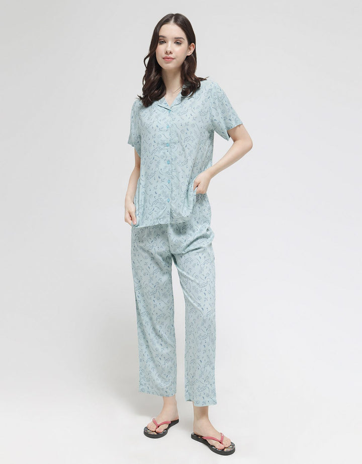 Disney Short Sleeve Pyjama Pants Pooh Beach