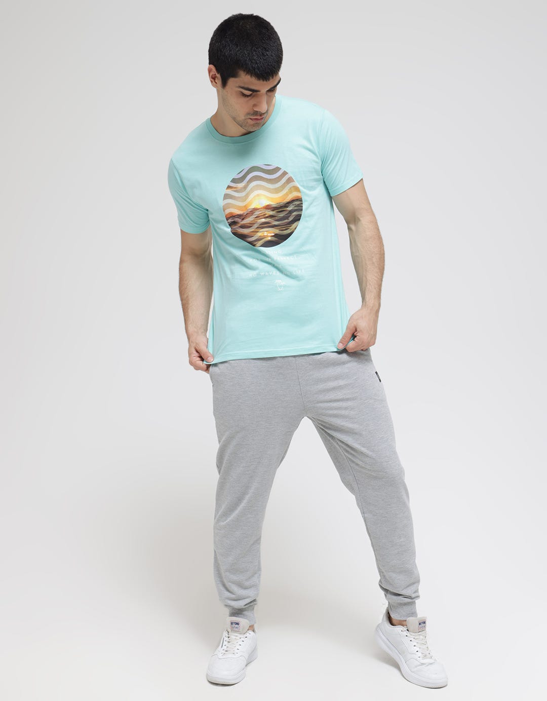 T Zone Short Sleeve T-Shirt Print Theme Joyfull Vacation - Wave