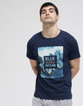 T Zone Blue Ocean Print Men's T-Shirt