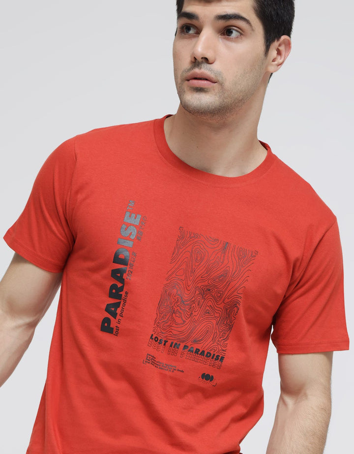 T Zone Short Sleeve T-Shirt Print Theme Analog Dimension - Paradise