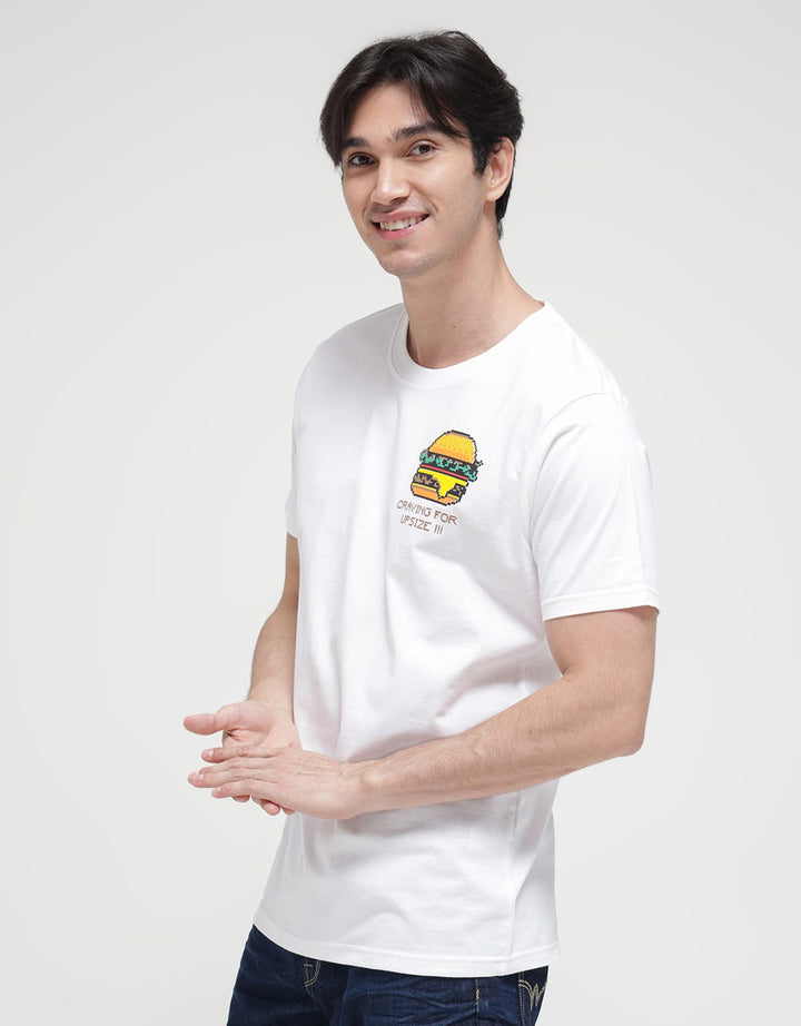 T Zone Short Sleeve T-Shirt Big Size Print Theme Pixel Art - Burger
