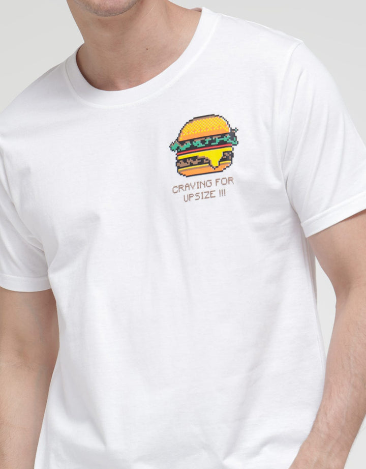 T Zone Short Sleeve T-Shirt Big Size Print Theme Pixel Art - Burger
