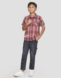 Marvel Boys Short Sleeve Shirt Spiderman Print Checkered