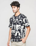 T Zone Short Sleeve T-Shirt Print Theme City Mono