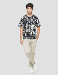T Zone Short Sleeve T-Shirt Print Theme City Mono