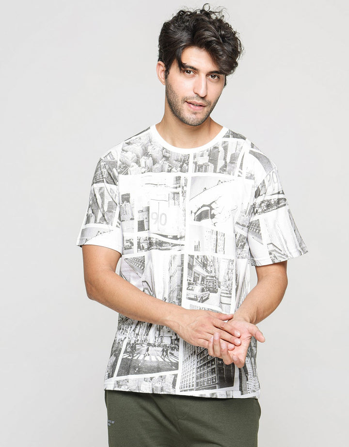 T Zone Short Sleeve T-Shirt Fullprint Theme City Mono