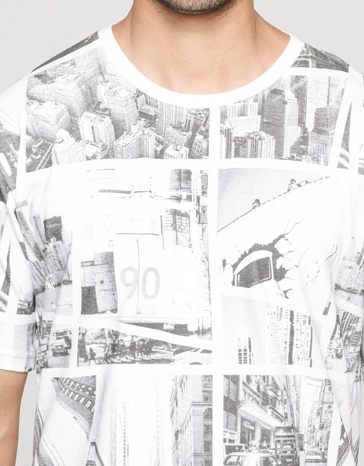 T Zone Short Sleeve T-Shirt Fullprint Theme City Mono
