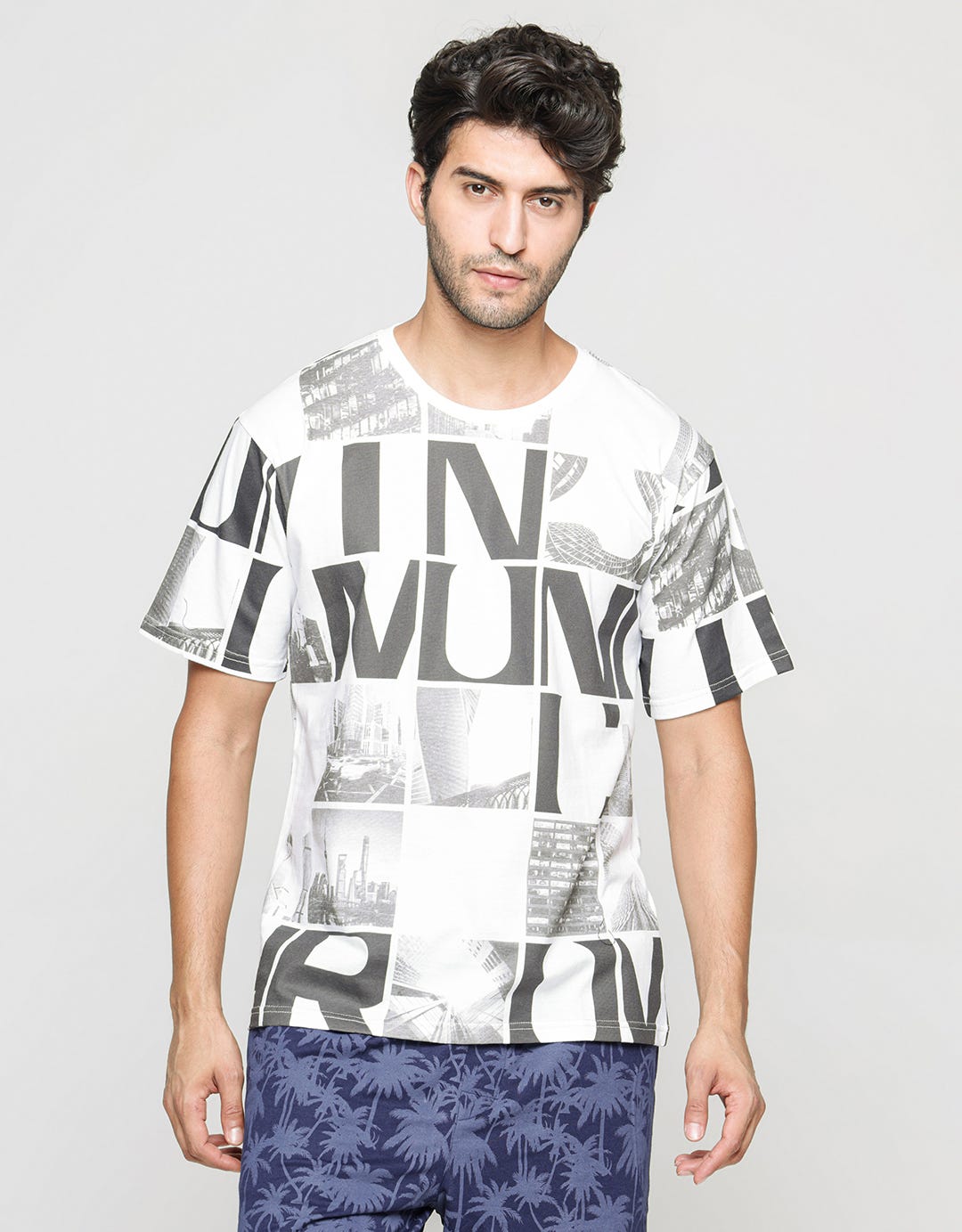 T Zone Short Sleeve T-Shirt Photoprint Theme City Mono