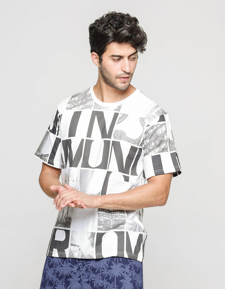 T Zone Short Sleeve T-Shirt Photoprint Theme City Mono
