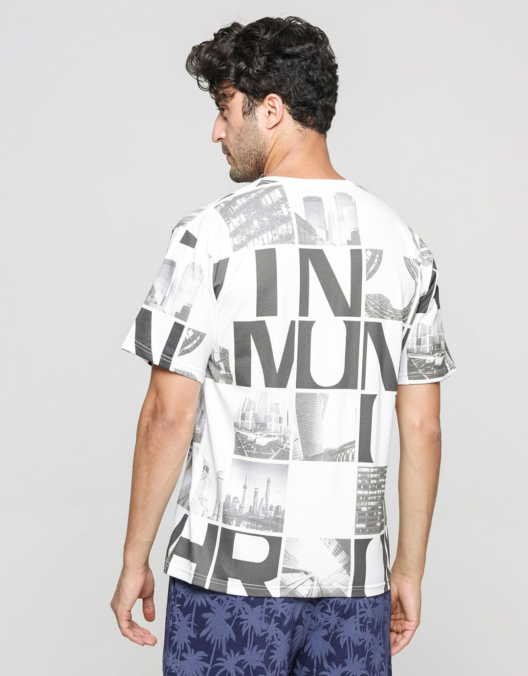 T Zone Short Sleeve T-Shirt Photoprint Theme City Mono