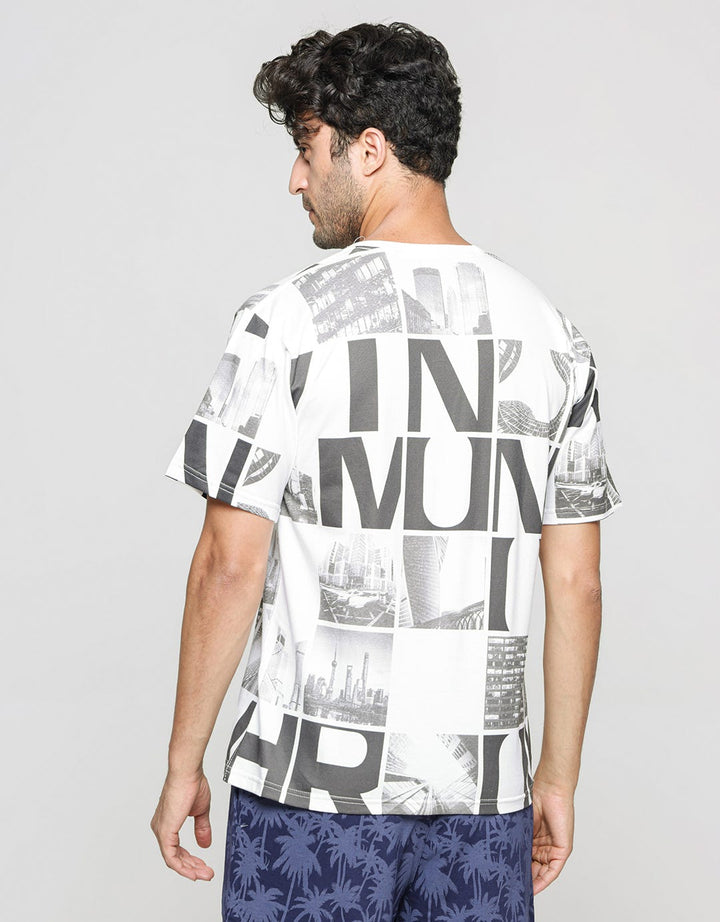 T Zone Short Sleeve T-Shirt Photoprint Theme City Mono